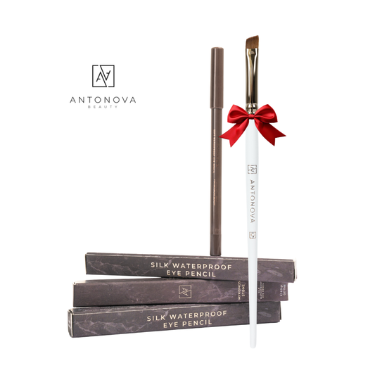 Hypnotischer grafischer Look – Mykonos Stone Eyeliner + Eyebrow Thin Brush 09